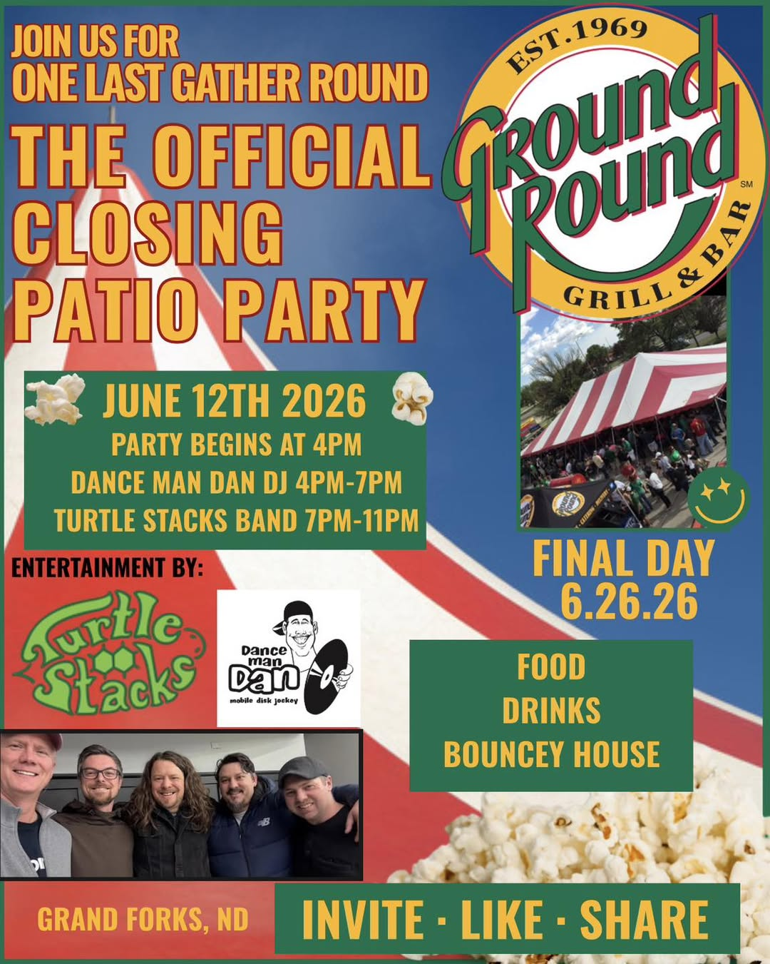 June 12 Ground Round fan appreciation event flyer